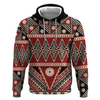 Vintage Bula Fiji Hoodie Red Tapa Masi Motif LT9 Pullover Hoodie Red - Polynesian Pride
