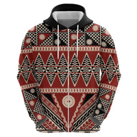Vintage Bula Fiji Hoodie Red Tapa Masi Motif LT9 - Polynesian Pride