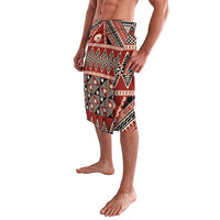 Vintage Bula Fiji Lavalava Red Tapa Masi Motif