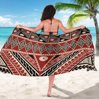 Vintage Bula Fiji Sarong Red Tapa Masi Motif
