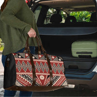 Vintage Bula Fiji Travel Bag Red Tapa Masi Motif - Polynesian Pride