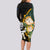 South Africa Protea and New Zealand Long Sleeve Bodycon Dress Go All Black-Springboks Rugby with Kente And Maori LT9 - Polynesian Pride