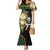 Custom South Africa Protea and New Zealand Mermaid Dress Go All Black-Springboks Rugby with Kente And Maori LT9 Women Black Green - Polynesian Pride