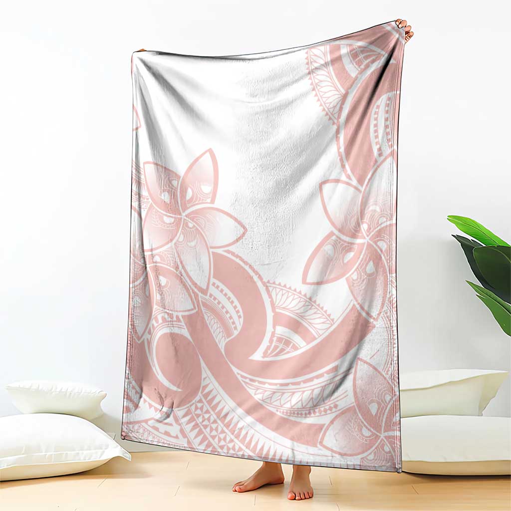 Polynesian Tribal Plumeria Lotu Tamaiti Blanket Pastel Blush - Polynesian Pride