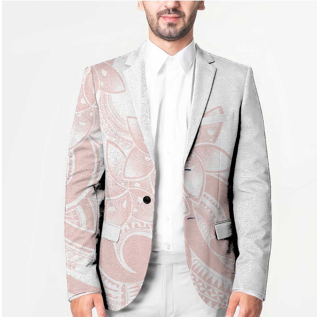 Polynesian Tribal Plumeria Lotu Tamaiti Blazer Pastel Blush - Polynesian Pride