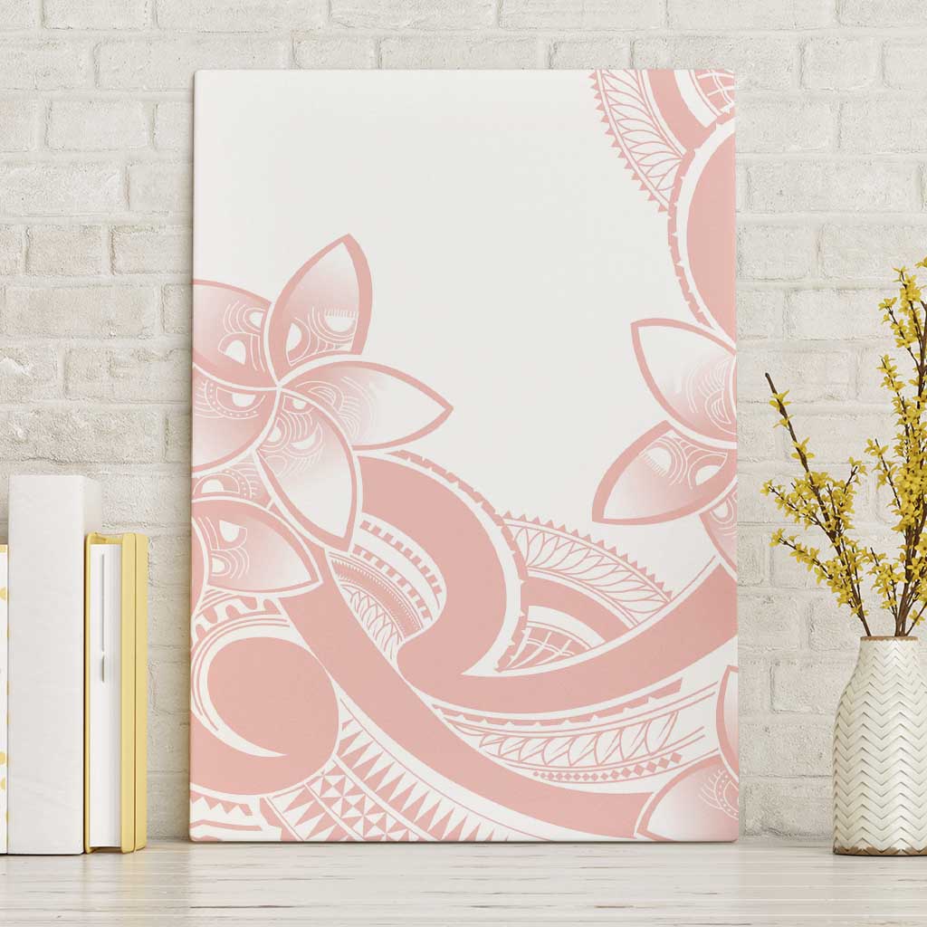Polynesian Tribal Plumeria Lotu Tamaiti Canvas Wall Art Pastel Blush - Polynesian Pride