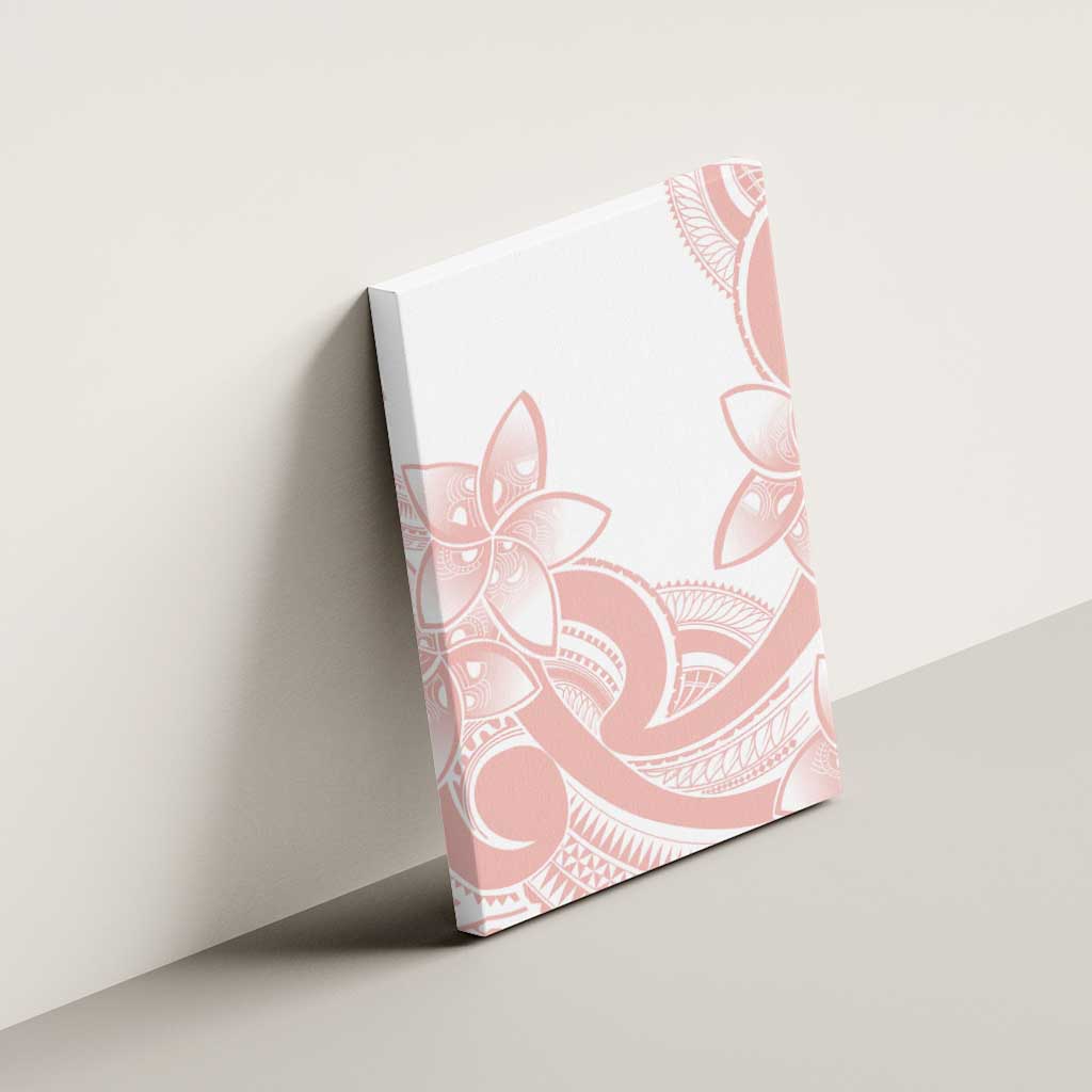 Polynesian Tribal Plumeria Lotu Tamaiti Canvas Wall Art Pastel Blush - Polynesian Pride