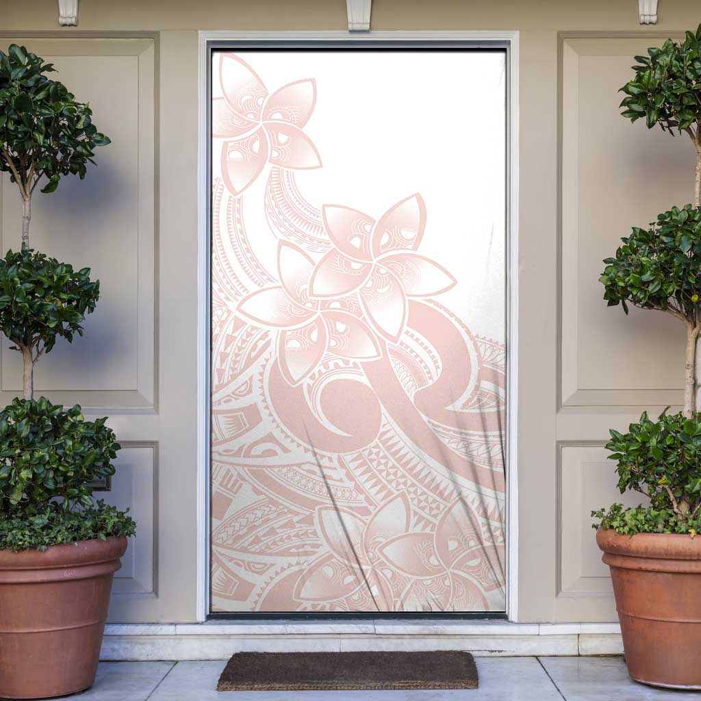 Polynesian Tribal Plumeria Lotu Tamaiti Door Cover Pastel Blush - Polynesian Pride