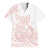 Polynesian Tribal Plumeria Lotu Tamaiti Family Matching Puletasi and Hawaiian Shirt Pastel Blush LT9 Dad's Shirt - Short Sleeve Blush - Polynesian Pride