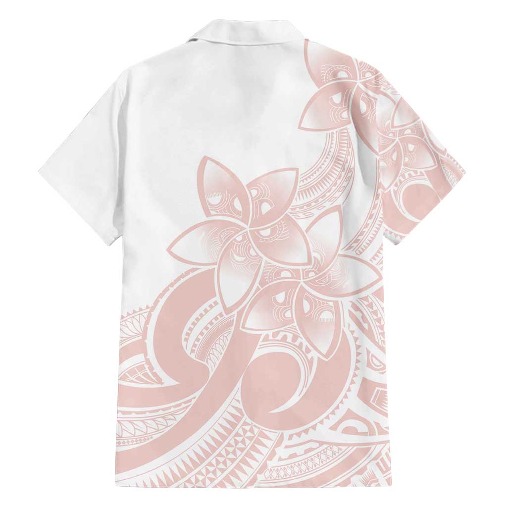 Polynesian Tribal Plumeria Lotu Tamaiti Family Matching Summer Maxi Dress and Hawaiian Shirt Pastel Blush - Polynesian Pride