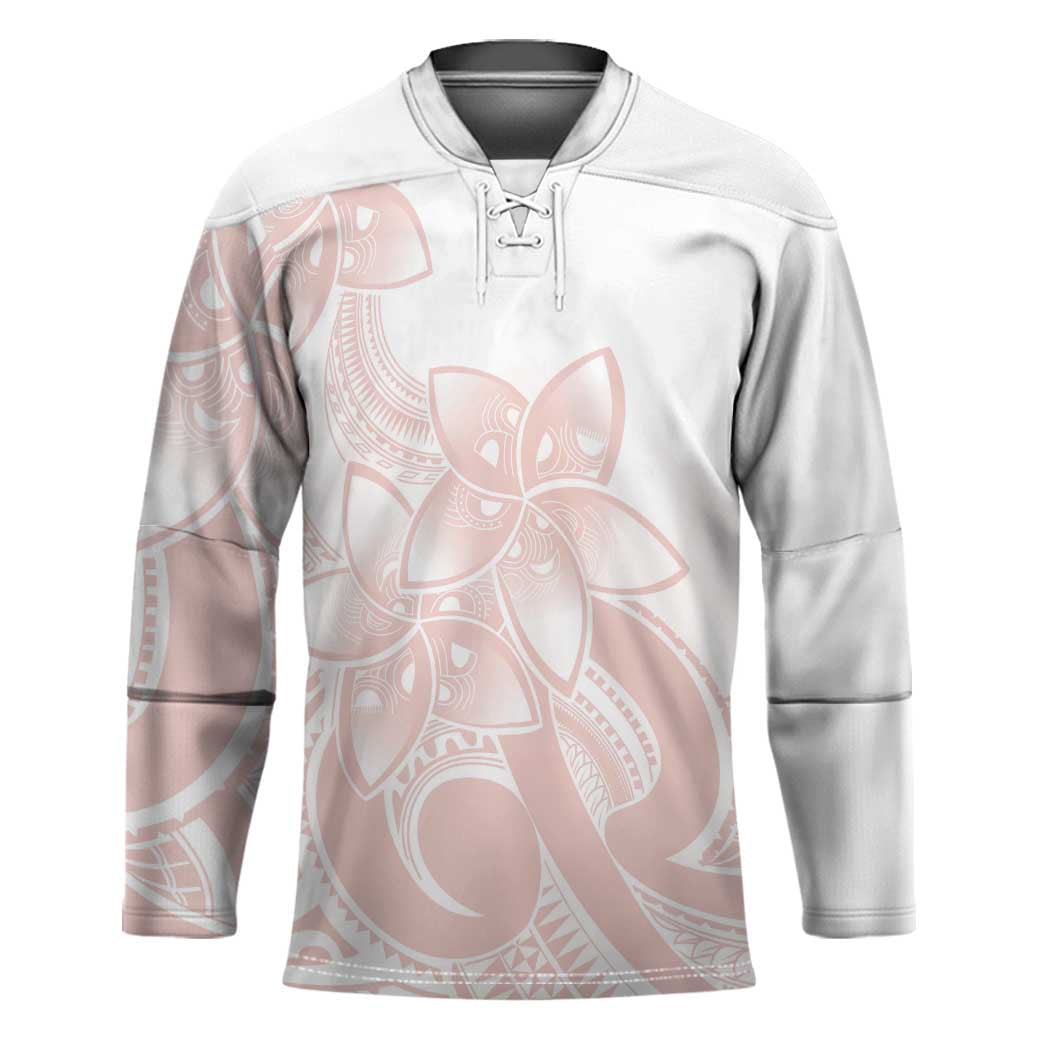 Polynesian Tribal Plumeria Lotu Tamaiti Hockey Jersey Pastel Blush LT9 Unisex Blush - Polynesian Pride