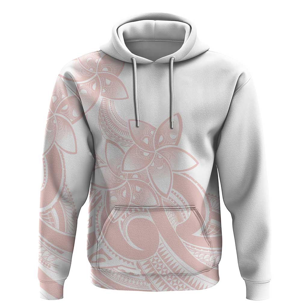 Polynesian Tribal Plumeria Lotu Tamaiti Hoodie Pastel Blush - Polynesian Pride