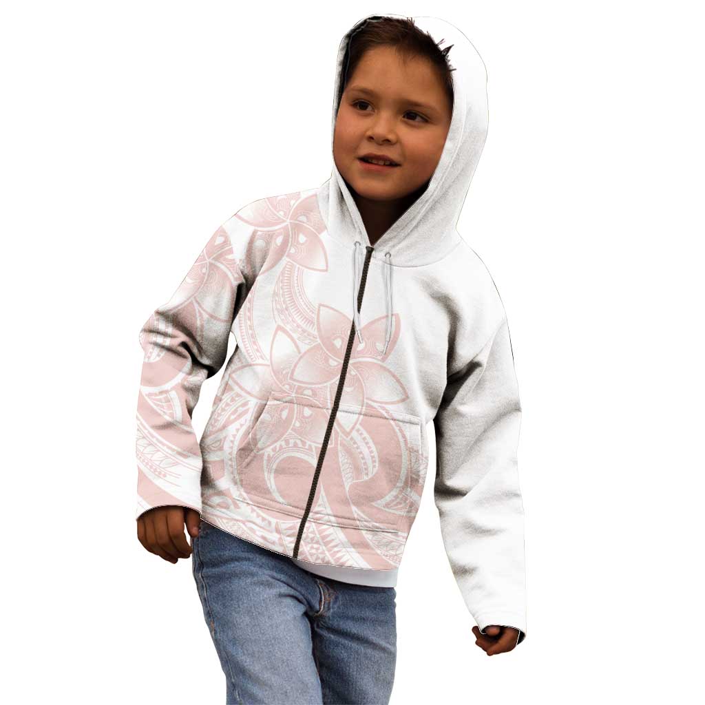 Polynesian Tribal Plumeria Lotu Tamaiti Kid Hoodie Pastel Blush - Polynesian Pride