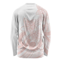 Polynesian Tribal Plumeria Lotu Tamaiti Long Sleeve Shirt Pastel Blush LT9 - Polynesian Pride