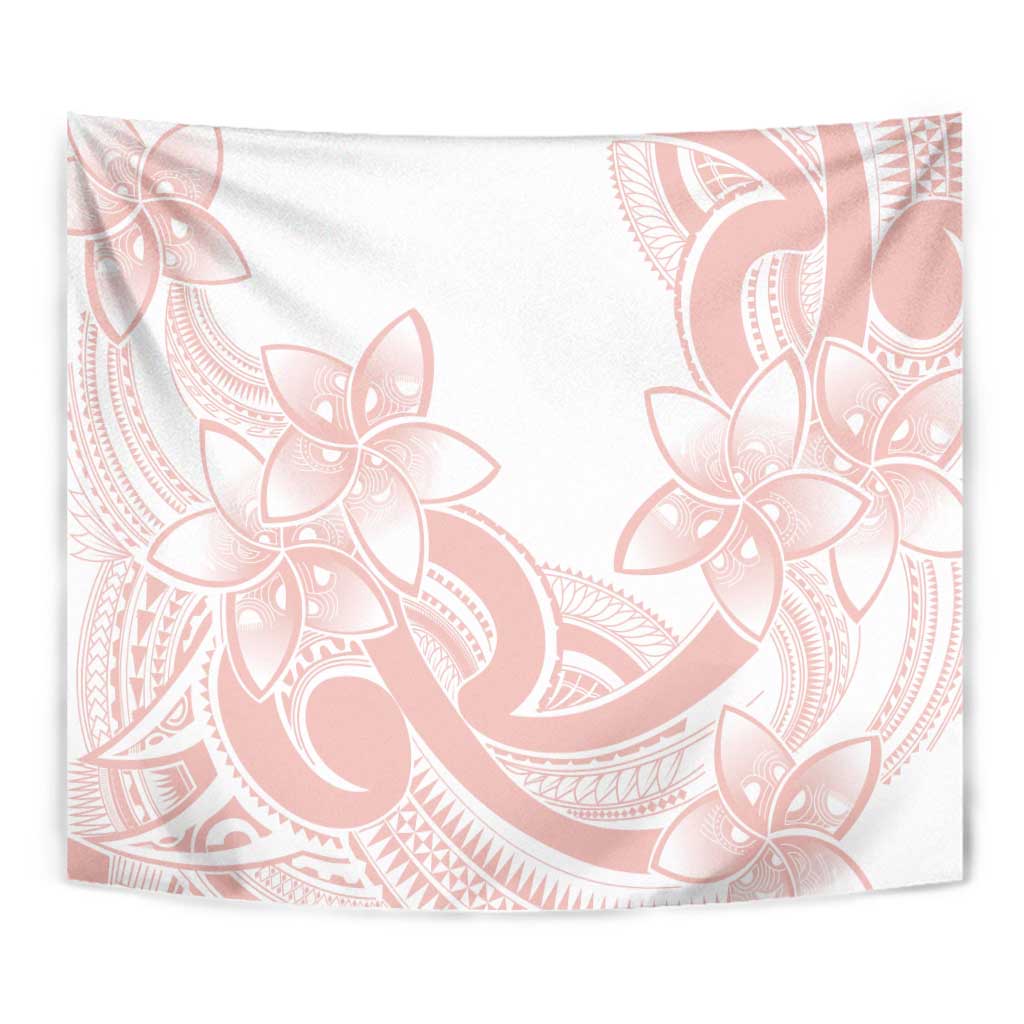 Polynesian Tribal Plumeria Lotu Tamaiti Tapestry Pastel Blush - Polynesian Pride