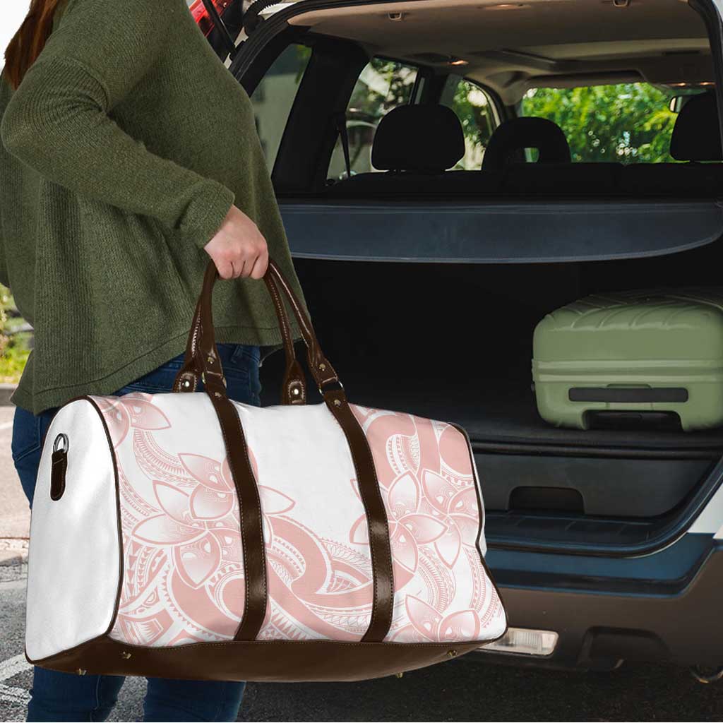 Polynesian Tribal Plumeria Lotu Tamaiti Travel Bag Pastel Blush - Polynesian Pride