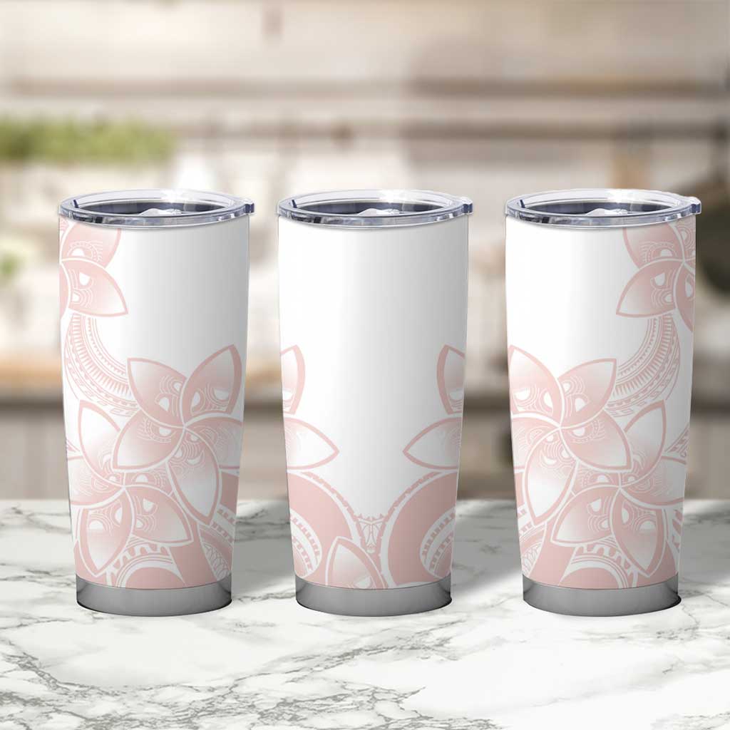 Polynesian Tribal Plumeria Lotu Tamaiti Tumbler Cup Pastel Blush - Polynesian Pride