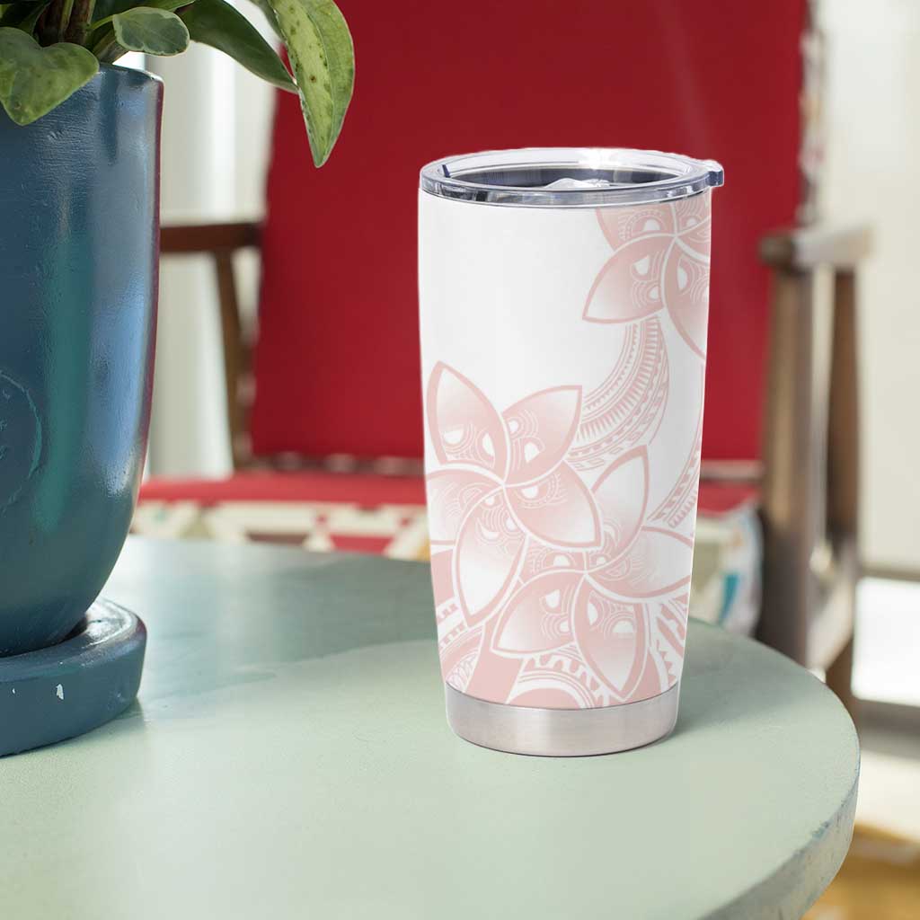 Polynesian Tribal Plumeria Lotu Tamaiti Tumbler Cup Pastel Blush - Polynesian Pride