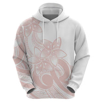 Polynesian Tribal Plumeria Lotu Tamaiti Zip Hoodie Pastel Blush - Polynesian Pride