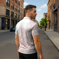 Polynesian Tribal Plumeria Lotu Tamaiti Zipper Polo Shirt Pastel Blush LT9 - Polynesian Pride