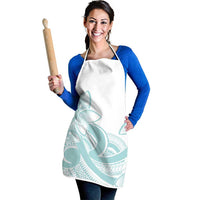 Polynesian Tribal Plumeria Lotu Tamaiti Apron Pastel Cyan - Polynesian Pride