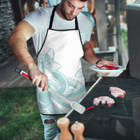 Polynesian Tribal Plumeria Lotu Tamaiti Apron Pastel Cyan - Polynesian Pride