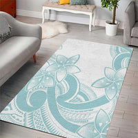Polynesian Tribal Plumeria Lotu Tamaiti Area Rug Pastel Cyan LT9 - Polynesian Pride