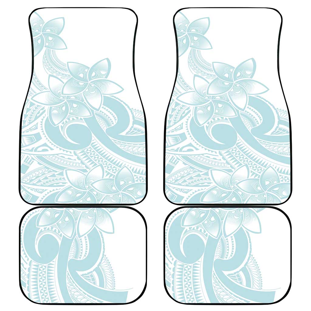 Polynesian Tribal Plumeria Lotu Tamaiti Car Mats Pastel Cyan LT9 - Polynesian Pride