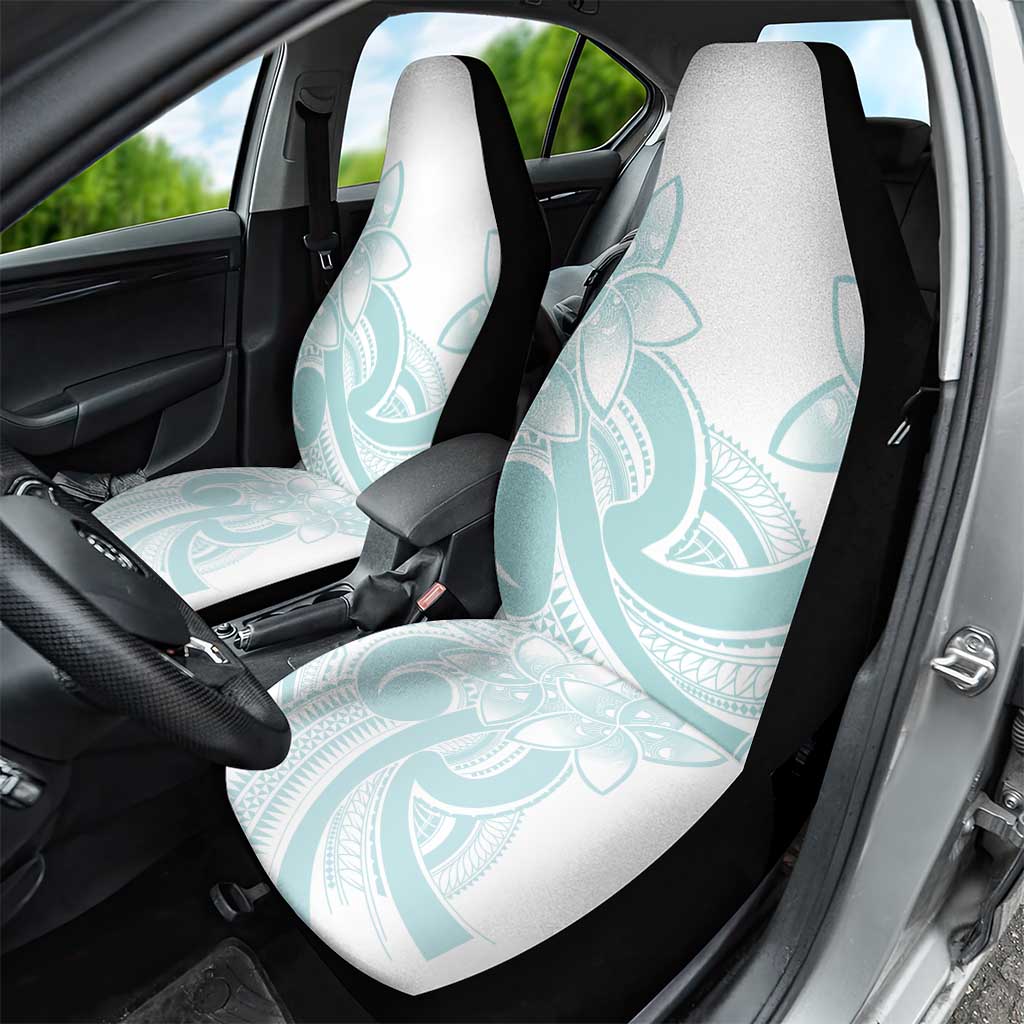 Polynesian Tribal Plumeria Lotu Tamaiti Car Seat Cover Pastel Cyan - Polynesian Pride