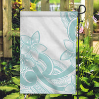 Polynesian Tribal Plumeria Lotu Tamaiti Garden Flag Pastel Cyan - Polynesian Pride