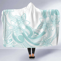 Polynesian Tribal Plumeria Lotu Tamaiti Hooded Blanket Pastel Cyan - Polynesian Pride