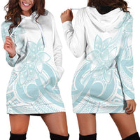 Polynesian Tribal Plumeria Lotu Tamaiti Hoodie Dress Pastel Cyan - Polynesian Pride