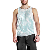 Polynesian Tribal Plumeria Lotu Tamaiti Men Tank Top Pastel Cyan - Polynesian Pride
