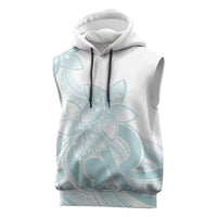 Polynesian Tribal Plumeria Lotu Tamaiti Sleeveless Hoodie Pastel Cyan LT9 Cyan - Polynesian Pride
