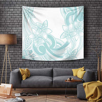 Polynesian Tribal Plumeria Lotu Tamaiti Tapestry Pastel Cyan - Polynesian Pride