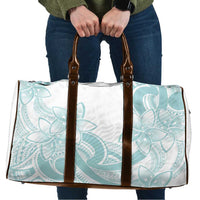 Polynesian Tribal Plumeria Lotu Tamaiti Travel Bag Pastel Cyan - Polynesian Pride