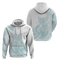 Polynesian Tribal Plumeria Lotu Tamaiti Zip Hoodie Pastel Cyan - Polynesian Pride