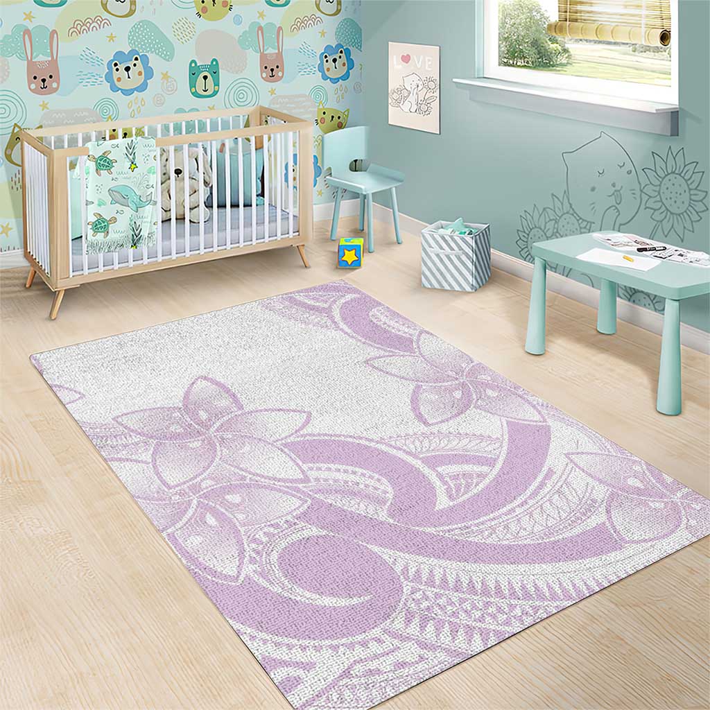 Polynesian Tribal Plumeria Lotu Tamaiti Area Rug Pastel Mauve LT9 - Polynesian Pride
