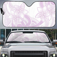 Polynesian Tribal Plumeria Lotu Tamaiti Auto Sun Shade Pastel Mauve - Polynesian Pride
