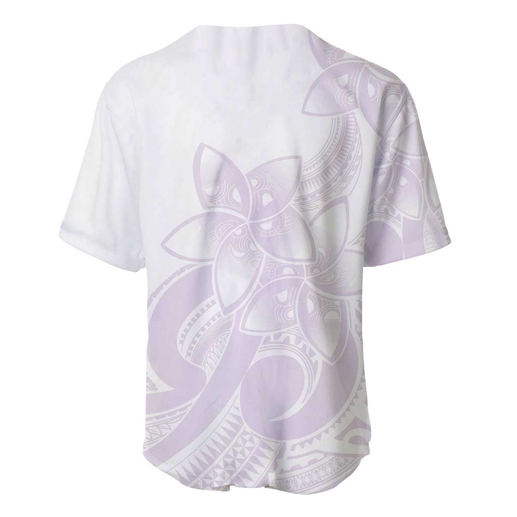 Polynesian Tribal Plumeria Lotu Tamaiti Baseball Jersey Pastel Mauve - Polynesian Pride