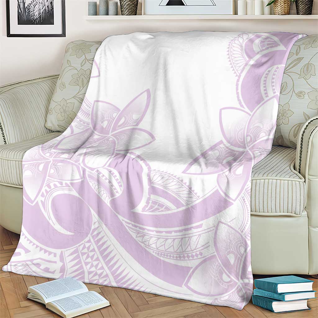 Polynesian Tribal Plumeria Lotu Tamaiti Blanket Pastel Mauve - Polynesian Pride