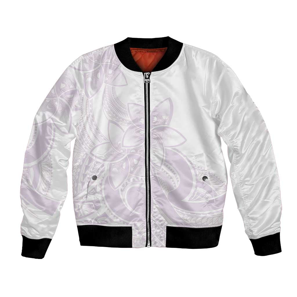 Polynesian Tribal Plumeria Lotu Tamaiti Bomber Jacket Pastel Mauve LT9 Unisex Mauve - Polynesian Pride