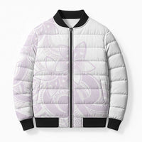 Polynesian Tribal Plumeria Lotu Tamaiti Bomber Puffer Jacket Pastel Mauve LT9 Unisex Mauve - Polynesian Pride