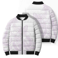 Polynesian Tribal Plumeria Lotu Tamaiti Bomber Puffer Jacket Pastel Mauve LT9 - Polynesian Pride