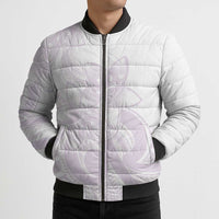 Polynesian Tribal Plumeria Lotu Tamaiti Bomber Puffer Jacket Pastel Mauve LT9 - Polynesian Pride