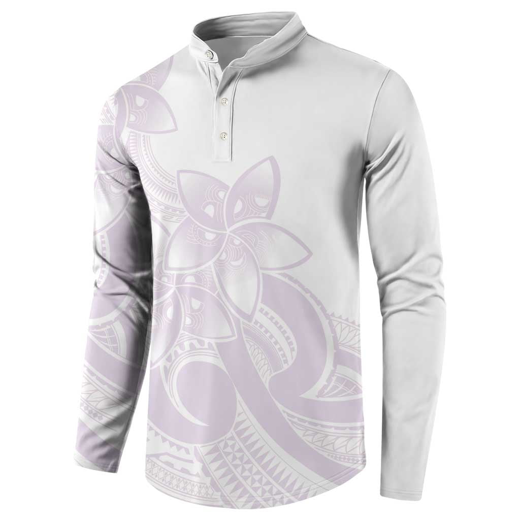 Polynesian Tribal Plumeria Lotu Tamaiti Button Sweatshirt Pastel Mauve LT9 - Polynesian Pride