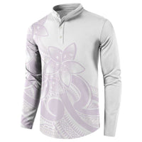 Polynesian Tribal Plumeria Lotu Tamaiti Button Sweatshirt Pastel Mauve LT9 - Polynesian Pride