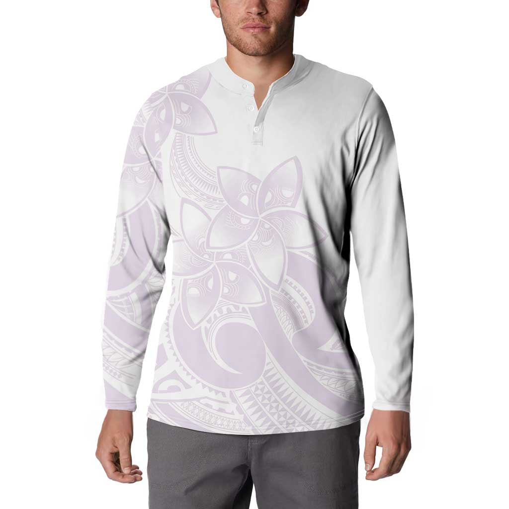 Polynesian Tribal Plumeria Lotu Tamaiti Button Sweatshirt Pastel Mauve LT9 - Polynesian Pride
