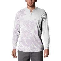 Polynesian Tribal Plumeria Lotu Tamaiti Button Sweatshirt Pastel Mauve LT9 - Polynesian Pride