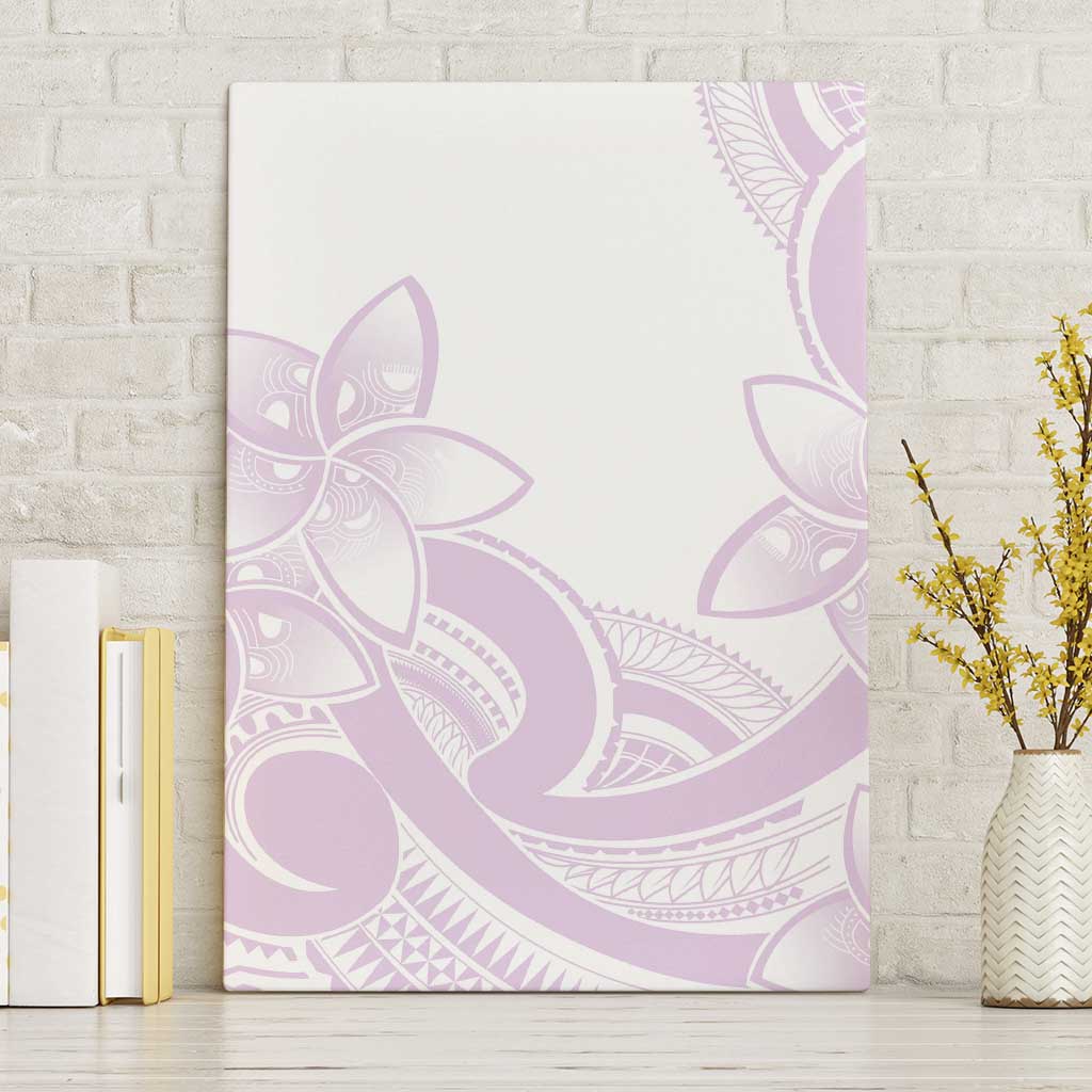 Polynesian Tribal Plumeria Lotu Tamaiti Canvas Wall Art Pastel Mauve - Polynesian Pride
